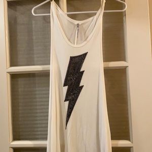 White sequin detail tank